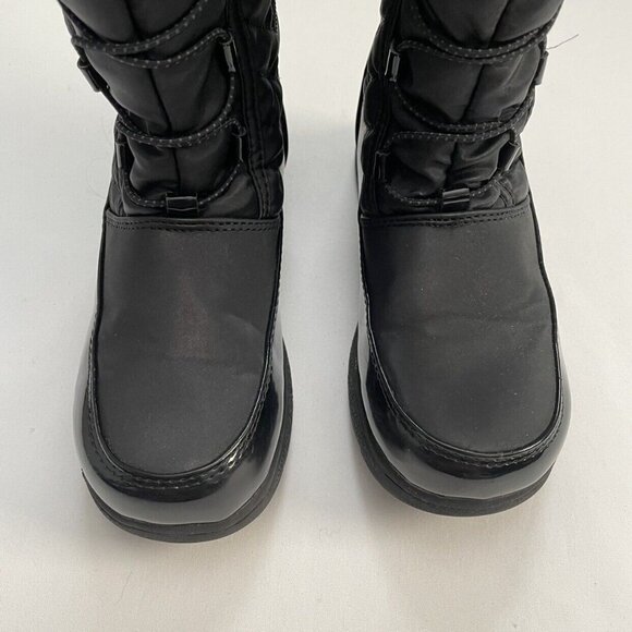 Totes Black Sherpa Lined Winter Boots Size 4 - Picture 3 of 10